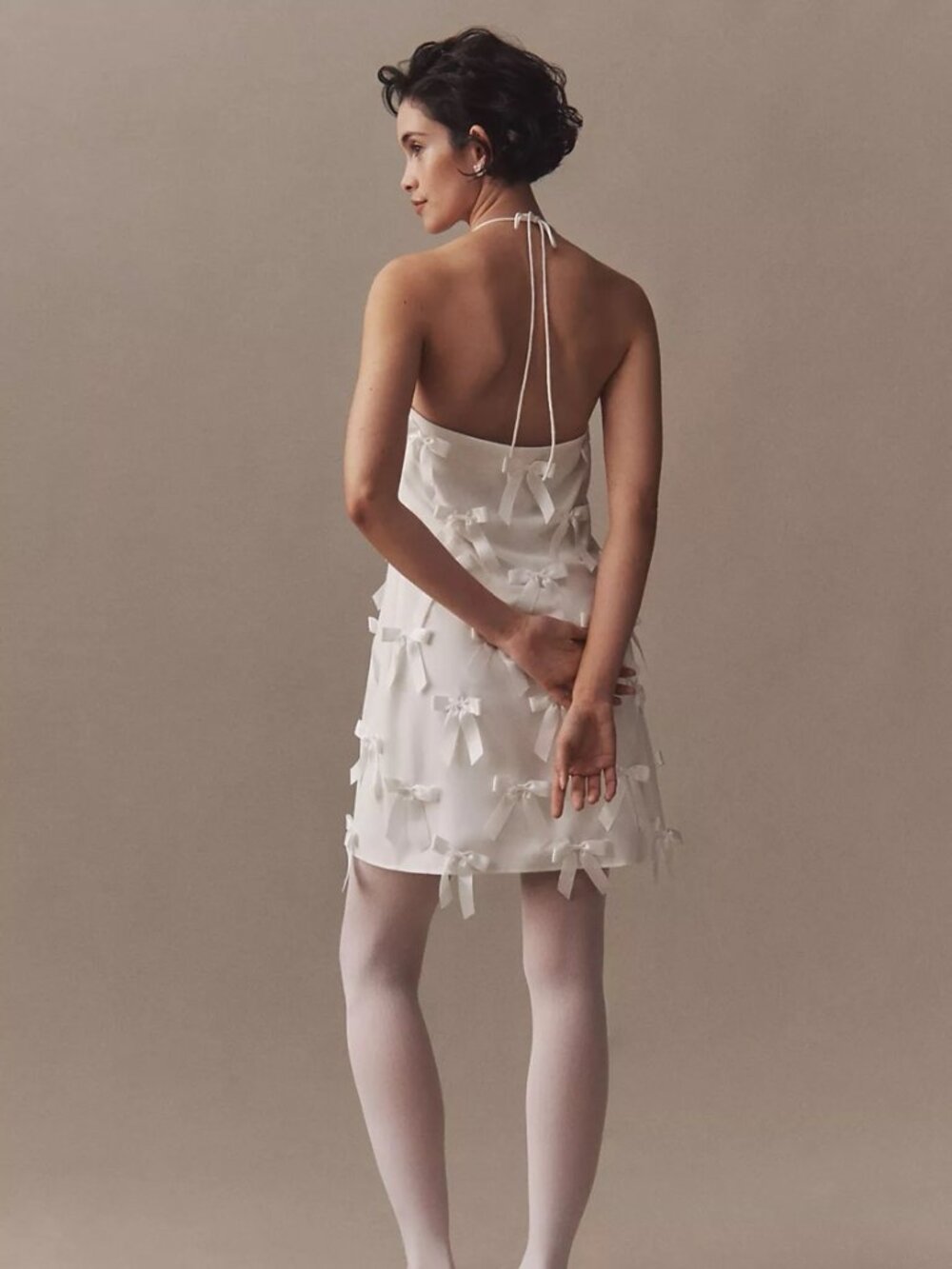 Anthropologie Hutch Halter Bow Mini Dress - Picture 2 of 5